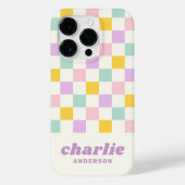 Roze geel paarse blauw dambord Case-Mate iPhone case (Achterkant)