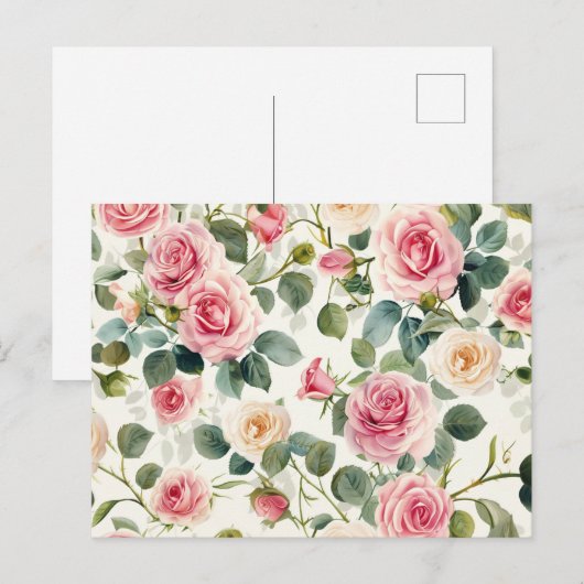  roze geel rozen Moederdag Feestdagenkaart (Voorkant / Achterkant)