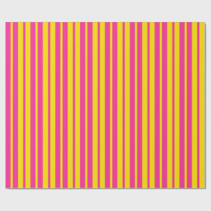 Roze Geel Stijlvolle Strepen Patroonontwerp  Cadeaupapier