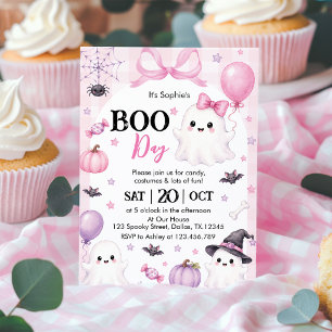 Roze Geest Halloween Feest Boo-Dag Kaart