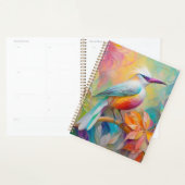 Roze gefactureerde rode borst fantasie vogel planner (Display)