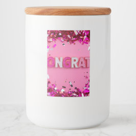 Roze "Gefeliciteerd" Sparkling Wijnetiket