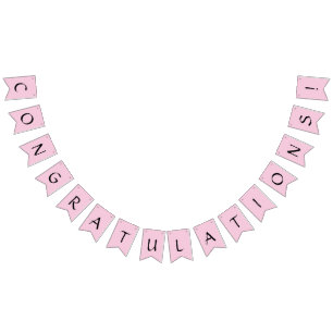 Roze gefeliciteerd vlaggetjes