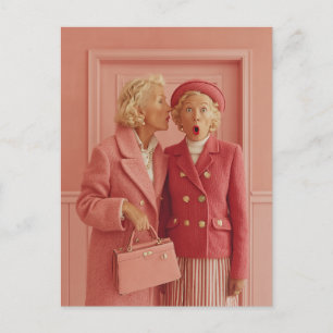Roze Geheimzinnigheid en Verraste Stijl Briefkaart