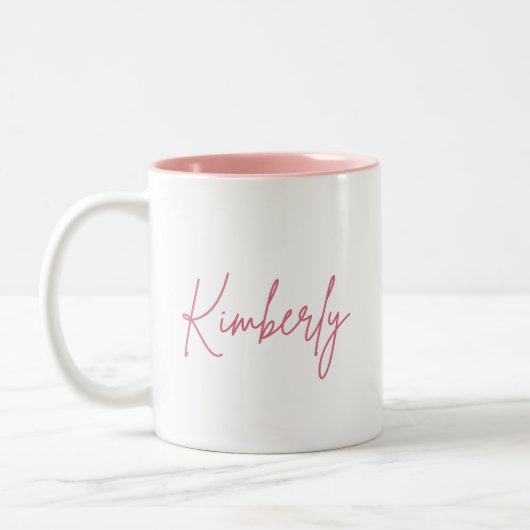 Roze geïllustreerde Floral Name Mok (Links)