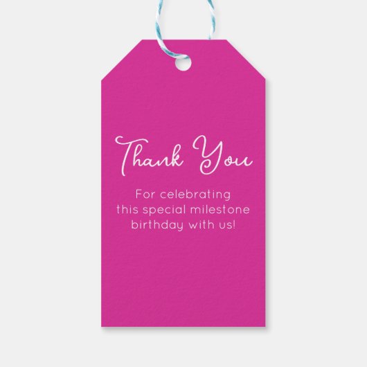 Roze gejuich voor 75 jaar 75ste verjaardag cadeaulabel (Achterkant)