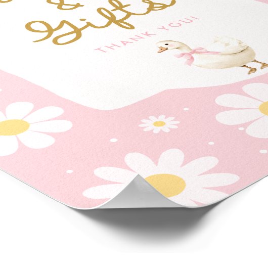 Roze Gekke Gans en Daisy Kaarten en geschenken Poster (Hoek)