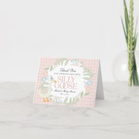 Roze Gekke Gans Floral Gingham Baby shower
