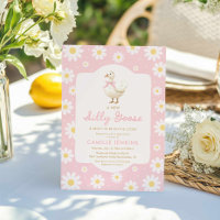 Roze Gekke Goose Girl Baby shower Uitnodiging