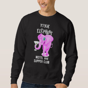 Roze gekleurd olifant met Martini-glas Trui