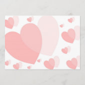 Roze gekleurde harten ontwerp bruiloft programma (Achterkant)