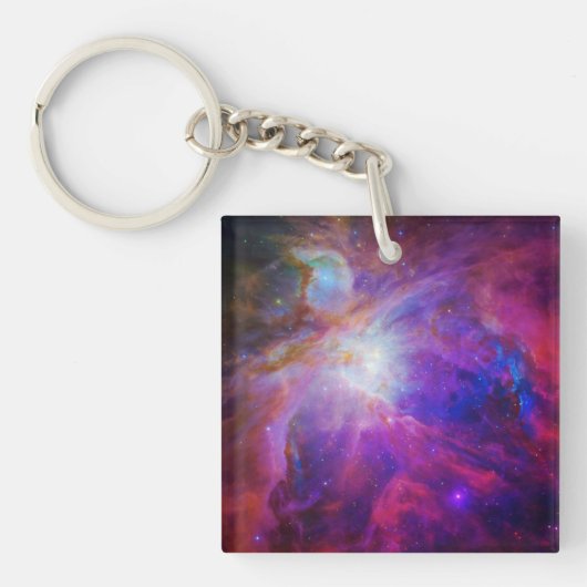 Roze gekleurde Orion Nebula Sleutelhanger (Voorkant)