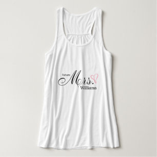 Roze gekrabbelde hart toekomstige mevrouw tanktop