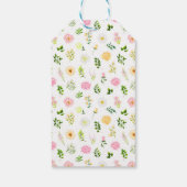 Roze Gele Bloemen Huwelijk Dank u Cadeaulabel (Achterkant)