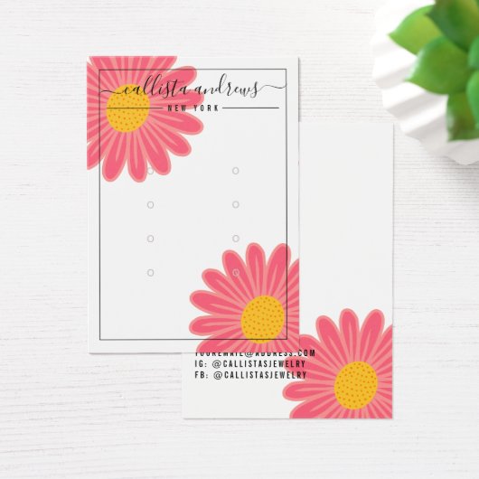 Roze gele bloemen Kaart met meerdere oormerken (Bureau)