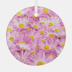 Roze gele bloemen naadloze achtergrond glas ornament