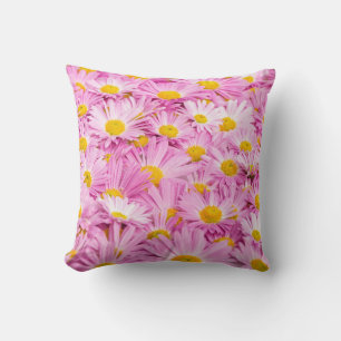 Roze gele bloemen naadloze achtergrond kussen