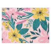  roze gele bloemen tafelkleed (Voorkant (Horizontaal))