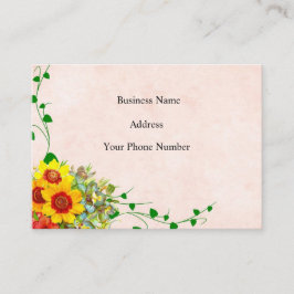 Roze Gele Bloemtuin Visitekaartje