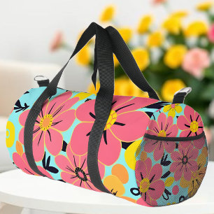 Roze & Gele Bloesems op Sky Blue - Dopamine Style Plunjezak