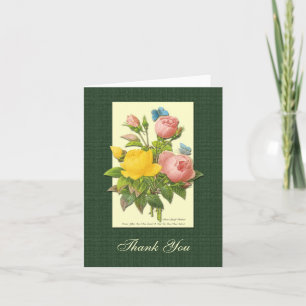 Roze Gele Botanische Rozen Bedankkaart