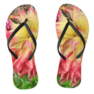 Roze & Gele Dahlia Teenslippers