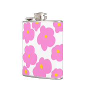 Roze gele daisy bloem moderne elegante patroon heupfles (Links)