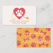 Roze gele diergeneeskunde Pet Doctor in de harwand Visitekaartje (Voorkant / Achterkant)