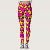 roze gele driehoeken leggings (Voorkant)