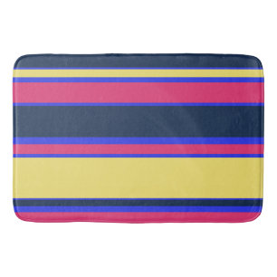 Roze, gele en blauwe strepen badmat