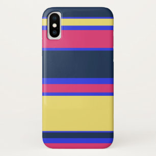 Roze, gele en blauwe strepen iPhone x hoesje