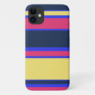 Roze, gele en blauwe strepen iPhone 11 hoesje