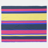 Roze, gele en blauwe strepen fleece deken (Voorkant (Horizontaal))