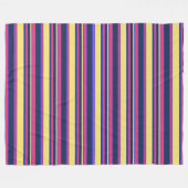 Roze, gele en blauwe strepen fleece deken (Voorkant (Horizontaal))