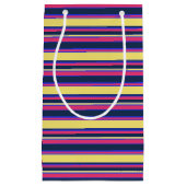 Roze, gele en blauwe strepen klein cadeauzakje (Voorkant)