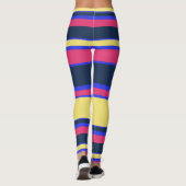 Roze, gele en blauwe strepen leggings (Achterkant)