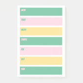 Roze, Gele en Groene Weekplanner Post-Its Post-it® Notes (Voorkant)