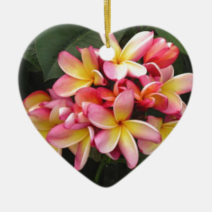 Roze, gele en rode stekelbloemen keramisch ornament