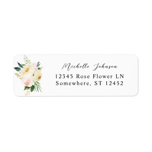 Roze & Gele Florence Return Address Label (Voorkant)