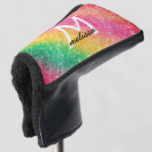 Roze gele glitter Girly Golfheadcover (3/4 voorkant)