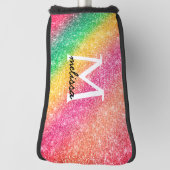 Roze gele glitter Girly Golfheadcover (Draai 90)
