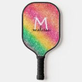 Roze gele glitter Sparkle Pickleball Paddle (Achterkant)