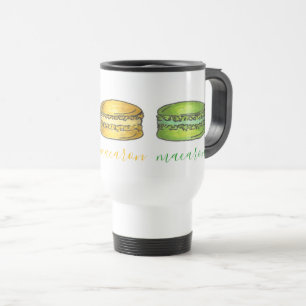 Roze gele groene Franse Macaron Macaroon Baking Reisbeker