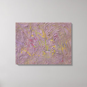Roze gele groene trendy moderne Abstracte kunst Canvas Afdruk