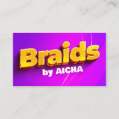 Roze, Gele Haarvlechting Verbind met ons QR Code Visitekaartje (Achterkant)