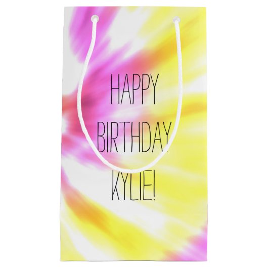 Roze gele kleurstof klein cadeauzakje (Voorkant)