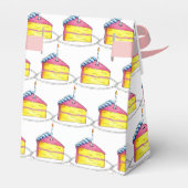 Roze gele laag Happy Birthday Cake Slice Candle Bedankdoosjes (Achterkant)