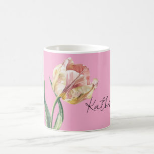Roze Gele Lente Tulp Bloem Koffiemok
