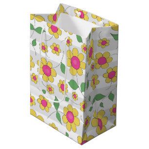 Roze gele maisbloem kinder doedels medium cadeauzakje