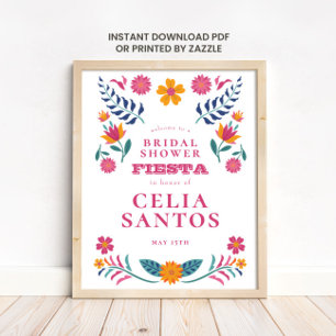 Roze Gele Mexicaanse Bruidsfeest Fiesta Poster